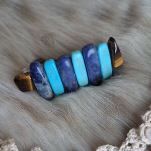 🌙Artisan Howlite Sodalite Tigers Eye Hair Clip